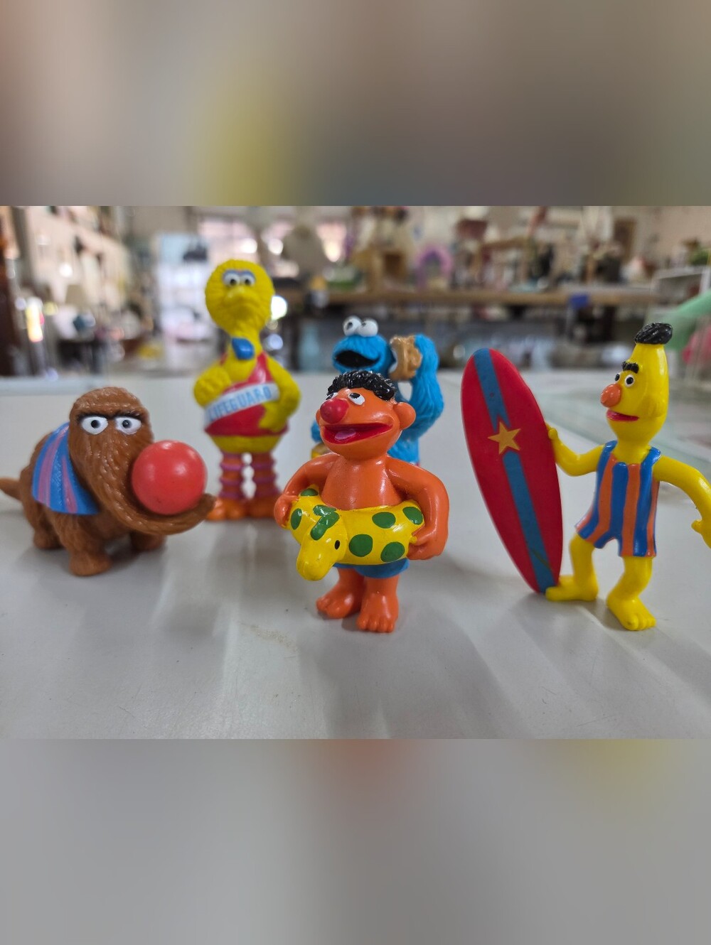 Vintage Sesame Street Beach PVC Figures Lot of 5 Applause Muppets Inc